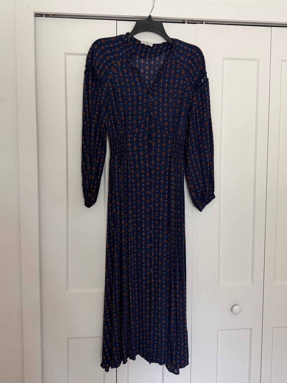 A Loves A Women’s Navy Floral Long Sleeve Maxi Dress